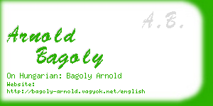 arnold bagoly business card